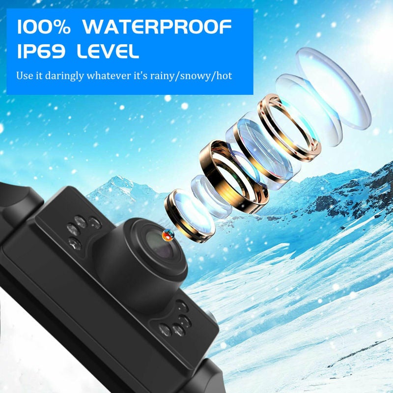 Universal long license plate reversing camera, high-definition night vision, 8-light infrared waterproof car camera - Image 4