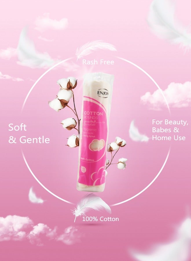 إنجوي انجوي أقراص قطنية ناعمة لإزالة المكياج والعناية بالبشرة – 100٪ قطن طبيعي نقي، مزدوجة الملمس، فائقة النعومة والامتصاص، آمنة للبشرة الحساسة والعناية بالأطفال (عبوة واحدة) - Image 4