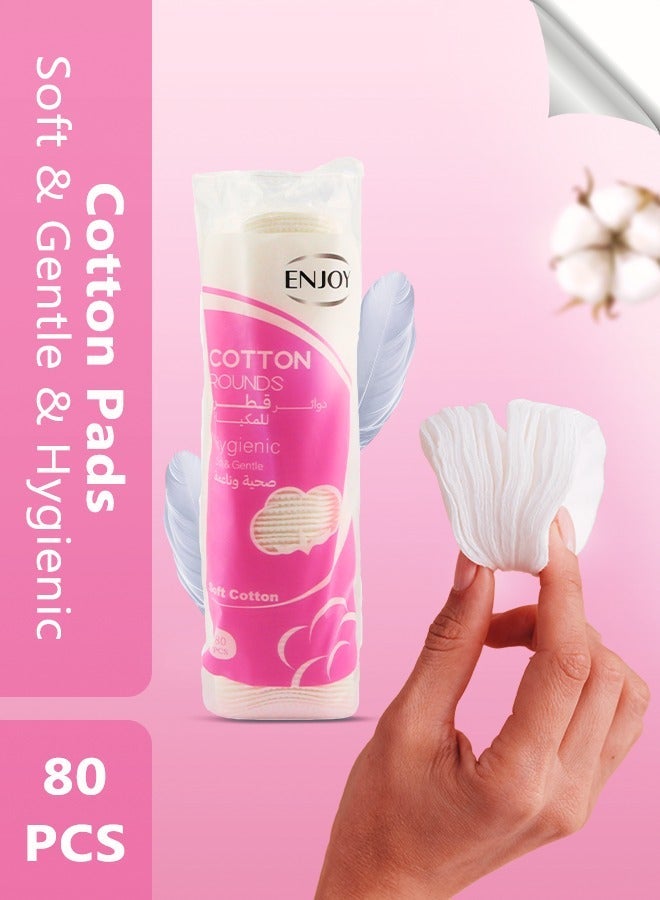 إنجوي انجوي أقراص قطنية ناعمة لإزالة المكياج والعناية بالبشرة – 100٪ قطن طبيعي نقي، مزدوجة الملمس، فائقة النعومة والامتصاص، آمنة للبشرة الحساسة والعناية بالأطفال (عبوة واحدة) - Image 3