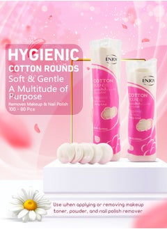 ENJOY "ENJOY Cotton Rounds – Soft & Gentle Cotton Pads for Skincare & Makeup Removal, 80pcs"  - Image 4