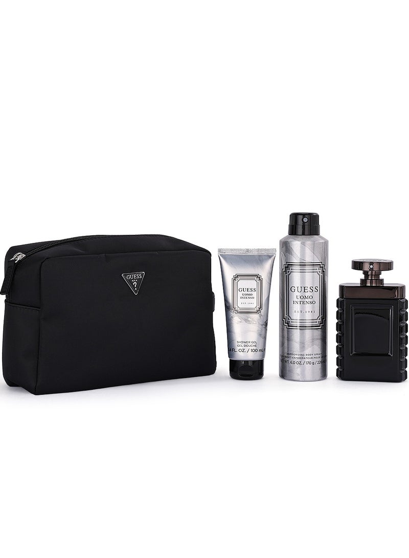 GUESS Uomo Intenso EST. 1981 Gift Set for Men EDP 100ml+Deodorant Spray 170g+Shower Gel 100ml+Clutch Bag - Image 2