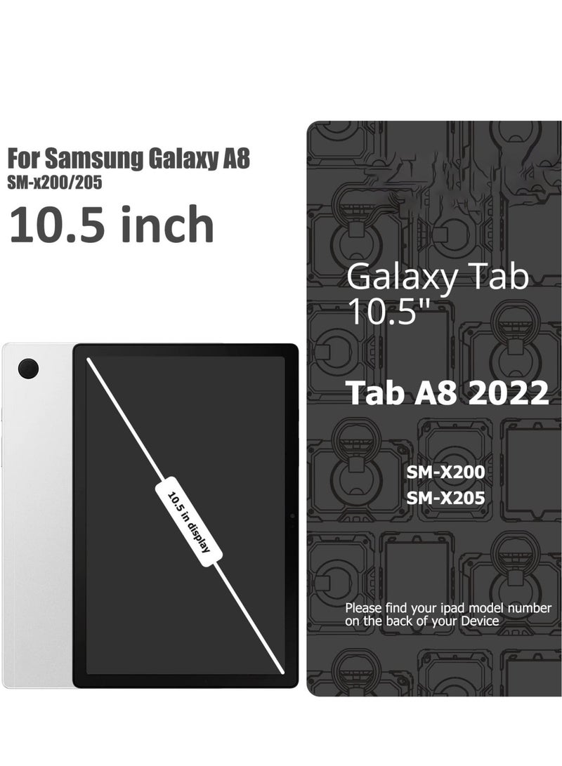 Captaintech Case for Samsung Galaxy Tab A8 10.5 SM-X200/X205/X207 Heavy Duty Shockproof Case, 360° Rotating Hand Stand, Pencil Holder, Adjustable Shoulder Strap, Pink - Image 3