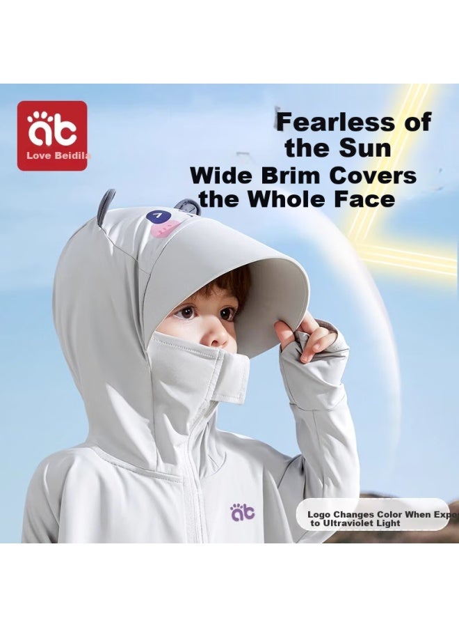 Aibedila Baby Sun Protection Clothing, Summer Lightweight, Infant Ice Silk Cool-feeling Sun Protection Garment, Boys And Girls Children's Air Conditioning Cape - Image 3