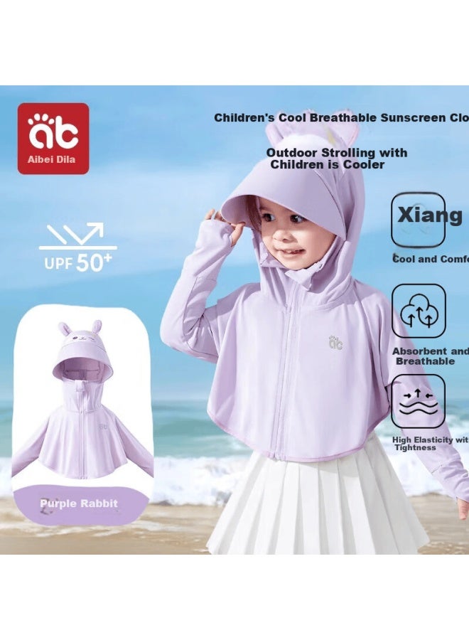 Aibedila Baby Sun Protection Clothing, Summer Lightweight, Infant Ice Silk Cool-feeling Sun Protection Garment, Boys And Girls Children's Air Conditioning Cape - Image 1