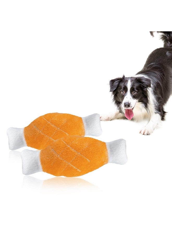 Andiker Andiker 2pcs Dog Squeaky Toy, Dog Chicken Legs Bone Pet Funny Squeaky Toy Dog Plush Toy for Small Medium Large Dogs and Cats (18cm)  - Image 1