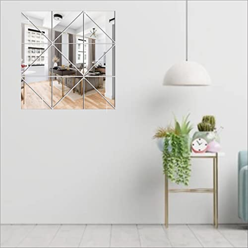 WallDaddy Present Big Size Mirror Finish Acrylic Sticker (Made by Plastic) Pack of 18 Triangle for Decoration Purpose for Bedroom, Drawing Room, Kids Room, Walls, Door -Self-Adhesive - Image 3