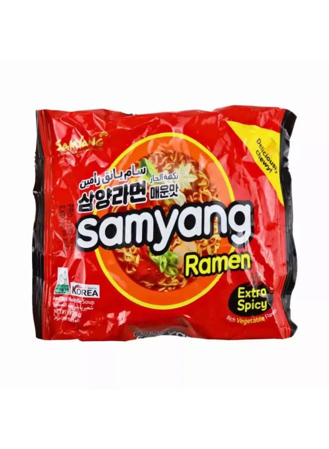 Samyang Samyang Ramen Extra Spicy Rich Vegetable Flavor Instant Noodle Soup- 120gms - Image 1