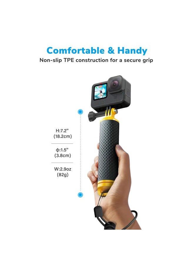 Sametop Floating Handle Grip Floaty Stick Waterproof Handler Accessory Compatible with GoPro Hero 13, 12, 11, 10, 9, 8, 7, 6, 5, 4, Session, 3+, 3, Hero(2018), Max, DJI Osmo Action Cameras (Yellow) - Image 3