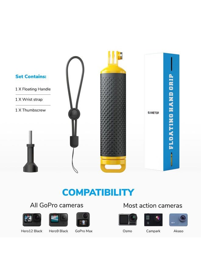 Sametop Floating Handle Grip Floaty Stick Waterproof Handler Accessory Compatible with GoPro Hero 13, 12, 11, 10, 9, 8, 7, 6, 5, 4, Session, 3+, 3, Hero(2018), Max, DJI Osmo Action Cameras (Yellow) - Image 4
