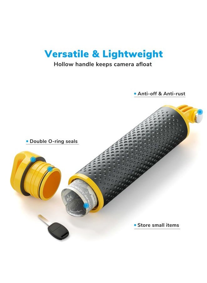 Sametop Floating Handle Grip Floaty Stick Waterproof Handler Accessory Compatible with GoPro Hero 13, 12, 11, 10, 9, 8, 7, 6, 5, 4, Session, 3+, 3, Hero(2018), Max, DJI Osmo Action Cameras (Yellow) - Image 2