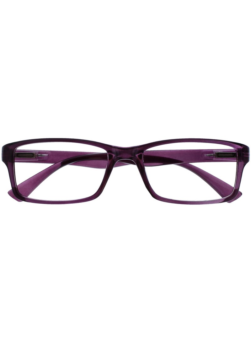 OPULIZE PEP Reading Glasses for Women Men - Large Rectangular Designer Frame - Comfort Spring Hinges - Scratch Resistant - Purple +3.50 - Image 1
