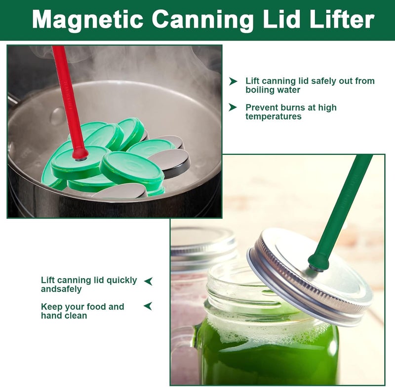 Catcan 6 PCS Canning Tools and Equipment Include 3 Pcs Canning lid Magnetic lifter and 3 Pcs Bubble Popper for Canning Heat Resistant Home Easy Canning Kits (Green and Red) - Image 4