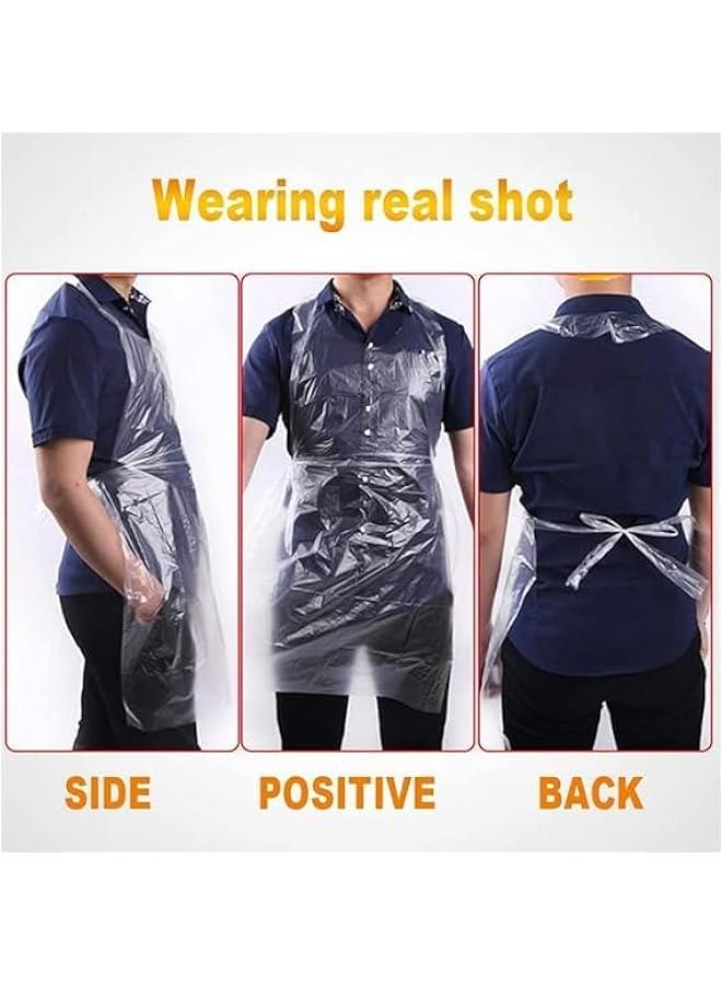 BWSJ Disposable Aprons Waterproof Plastic Apron For ting Cooking Housework and Picnics  Individually aged，50 - Image 5