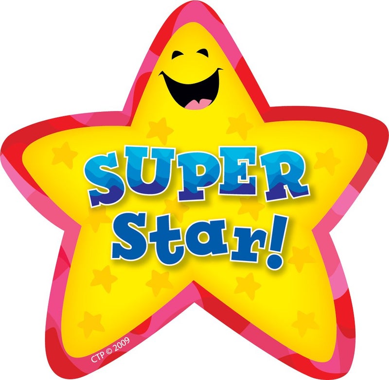 Creative Teaching Press CTP Super Star Adhesive Award Badges, Student Awards, Set of 36, 3.25” x 3.25” Each (Creative Teaching Press 1070) - Image 1