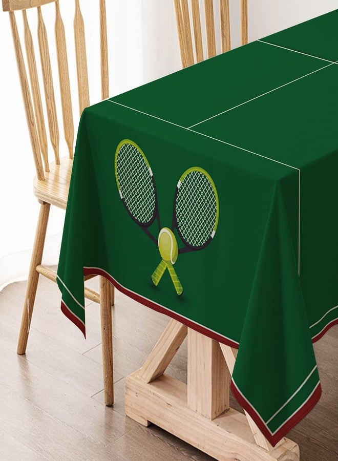Hafangry Tennis Court Tablecloth Tennis Themed Birthday Party Decoration Indoor Outdoor Table Cover Home Dining Room Kitchen Table Decor-60×84inch - Image 5