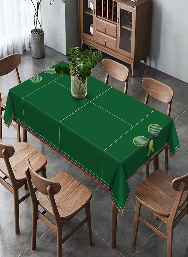 Hafangry Tennis Court Tablecloth Tennis Themed Birthday Party Decoration Indoor Outdoor Table Cover Home Dining Room Kitchen Table Decor-60×84inch - Image 4