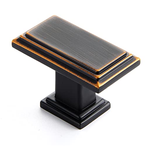 Ravinte Oil Rubbed Bronze Cabinet Knobs 30 Pack Knobs for Cabinets and Drawers Rectangular Kitchen Drawer Pulls - Image 1