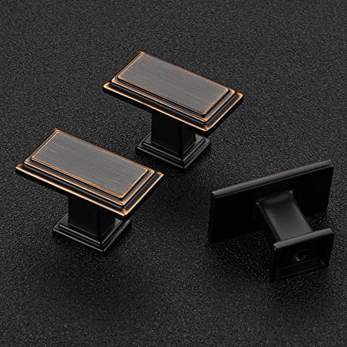 Ravinte Oil Rubbed Bronze Cabinet Knobs 30 Pack Knobs for Cabinets and Drawers Rectangular Kitchen Drawer Pulls - Image 2