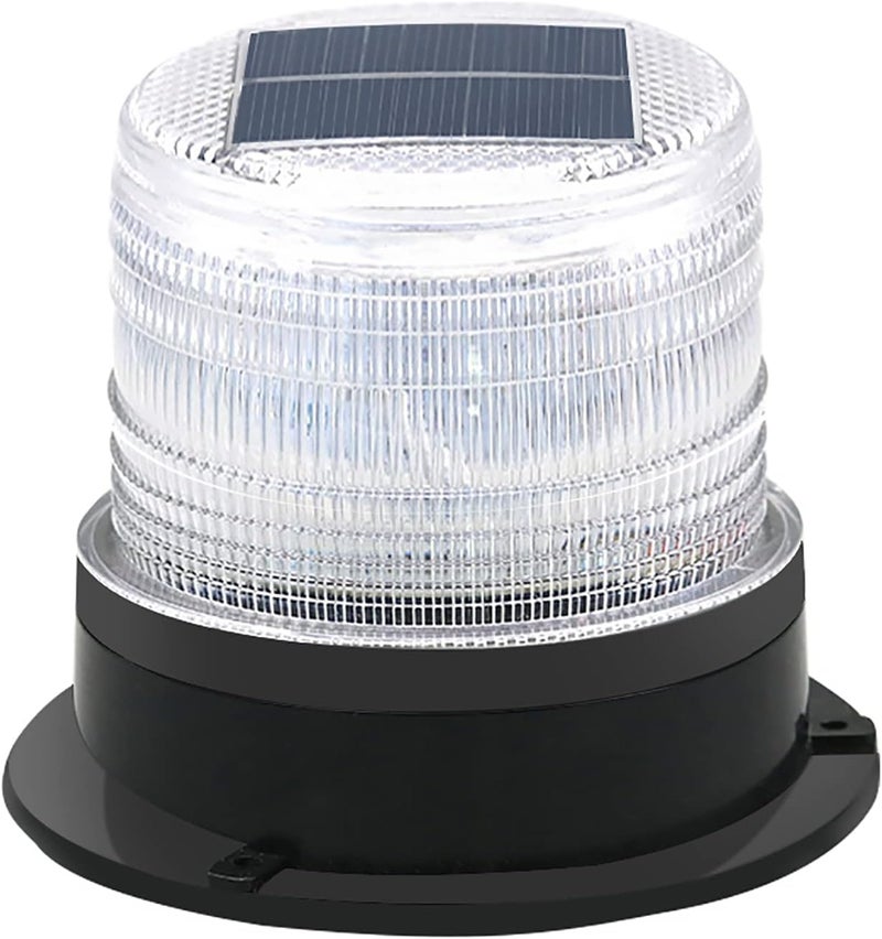 risoon Solar Strobe Warning Safety Flashing Light:Ceiling Strobe Lamp with Strong Magnetic Base Waterproof for Construction, Traffic, Factory, Crane Tower, Boat Navigation (Red+Blue Light) - Image 1