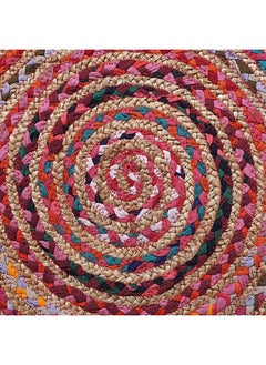 Kuber Industries Kuber Industries Handmade Braided Area Rug|Organic Natural Jute Door Mat|Carpet for Bedroom,Living Room,Dining Room,65x65 cm,(Multicolor)  - Image 3