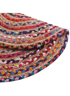 Kuber Industries Kuber Industries Handmade Braided Area Rug|Organic Natural Jute Door Mat|Carpet for Bedroom,Living Room,Dining Room,65x65 cm,(Multicolor)  - Image 5
