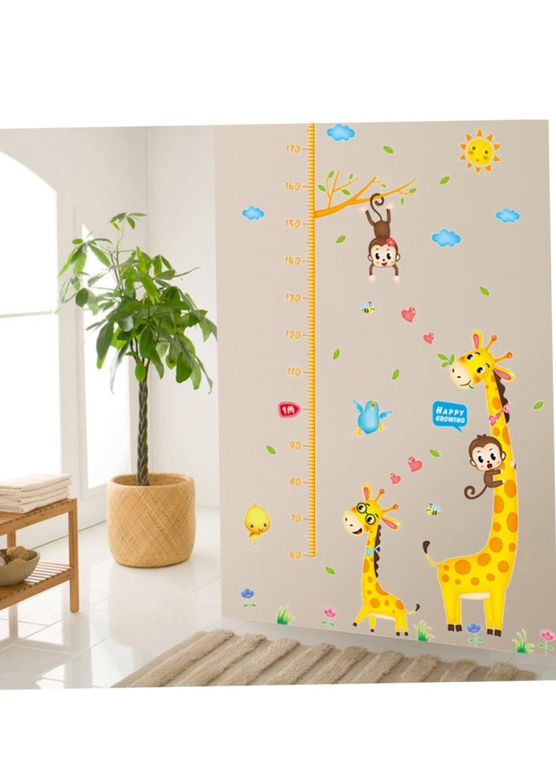 Gonice Height Growth Chart Wall Sticker, Self-Adhesive Children Living Baby Room Decoration Animals Cartoon Wall Stickers Kids Measuring Ruler Height Decals Removable Wallpaper  - Image 2