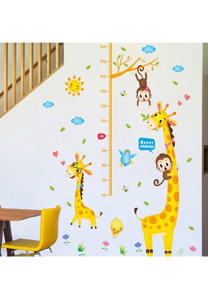 Gonice Height Growth Chart Wall Sticker, Self-Adhesive Children Living Baby Room Decoration Animals Cartoon Wall Stickers Kids Measuring Ruler Height Decals Removable Wallpaper  - Image 1