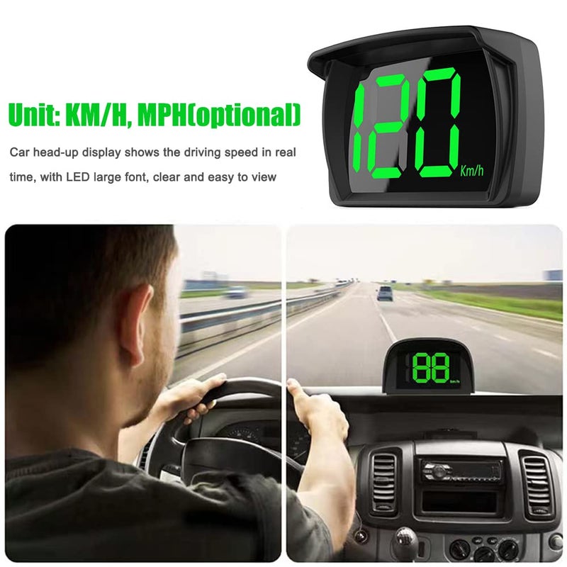 Shkalacar Car HUD Headup Display KM/H MPH GPS Digital Speedometer with LED Large Font Display for Car Truck SUV Motorcycle - Image 3