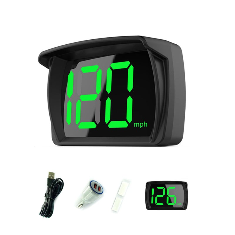 Shkalacar Car HUD Headup Display KM/H MPH GPS Digital Speedometer with LED Large Font Display for Car Truck SUV Motorcycle - Image 1