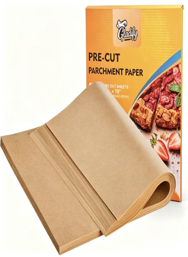 Gladify 200Pcs 12"x 16" Unbleached Parchment Paper Sheets for Baking，Pre-cut Half Baking Parchment Paper, No-Stick & No-Leak Heavy Duty Cooking Paper for Air Fryer, Oven, Wrap Bread - Image 1