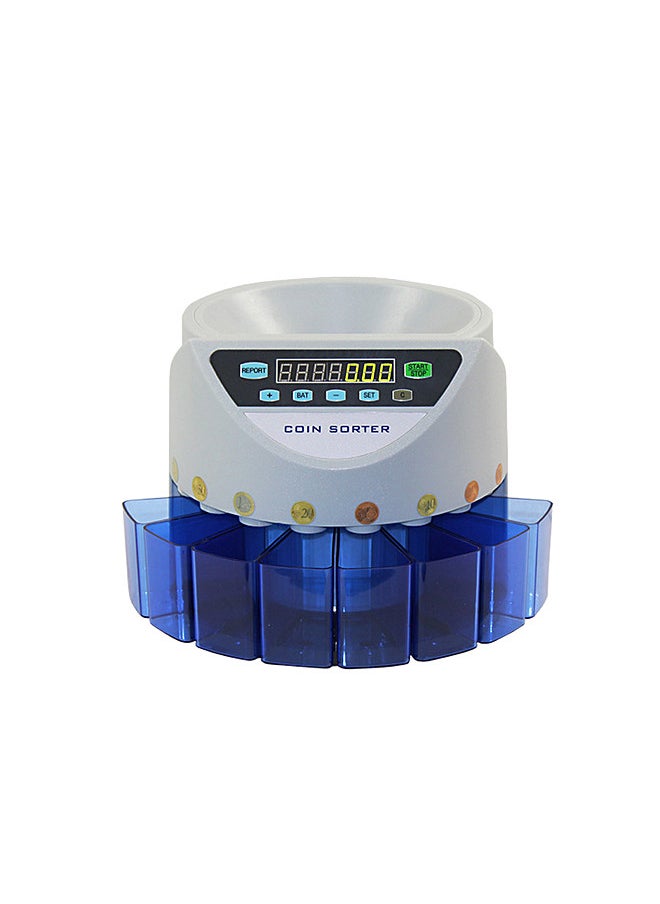 Generic - Electronic Coin Counter Sorter Euro 300 Coins Mini Digital Auto Counting Machine Preset/ Total Money Display/ Fault Self Check, for Shop Bank Restaurant (AC 220V) - Image 1