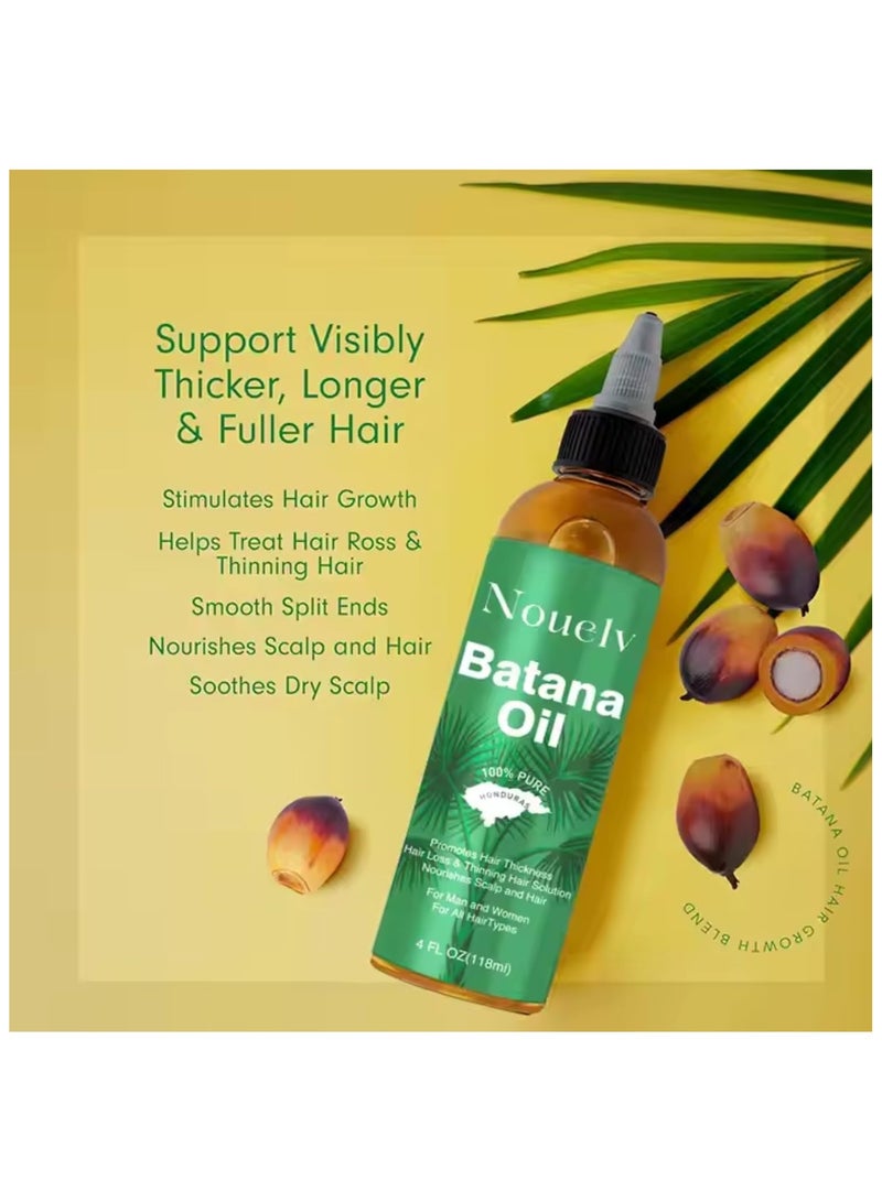 Nouelv Batana Oil for Hair Growth – 100% Pure & Natural Raw Batana Oil from Honduras, Thickens & Strengthens Hair – Deeply Moisturizing Hair Oil for All Hair Types – 4 FL OZ – Unrefined & Cold-Pressed  - Image 2