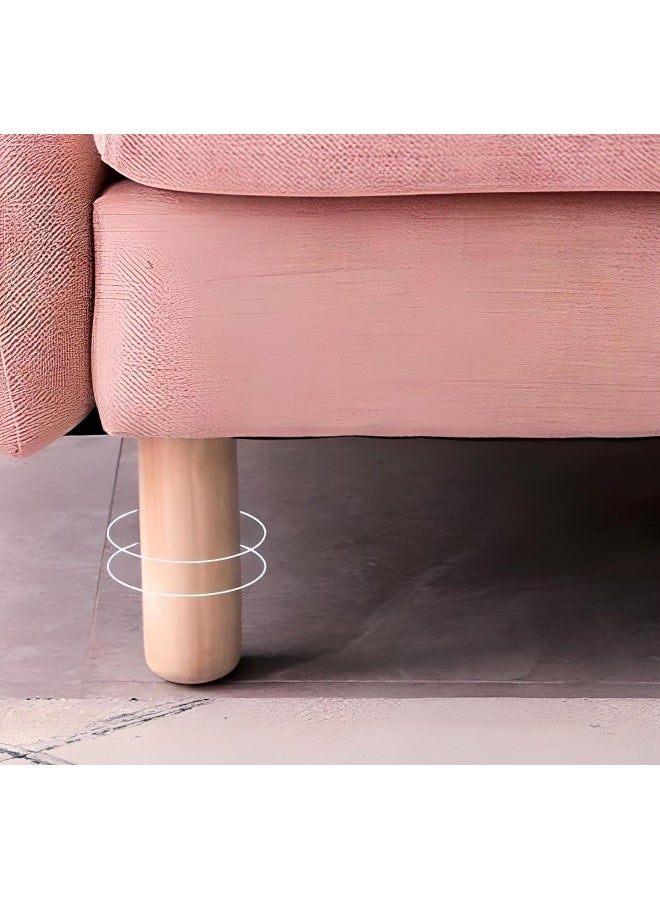 Comfynest Comfynest Contemporary 2-Seat Square Arm Sofa with Cushions and Bolster Pillows - Pink Color, Living Room Sofa set  - Image 4