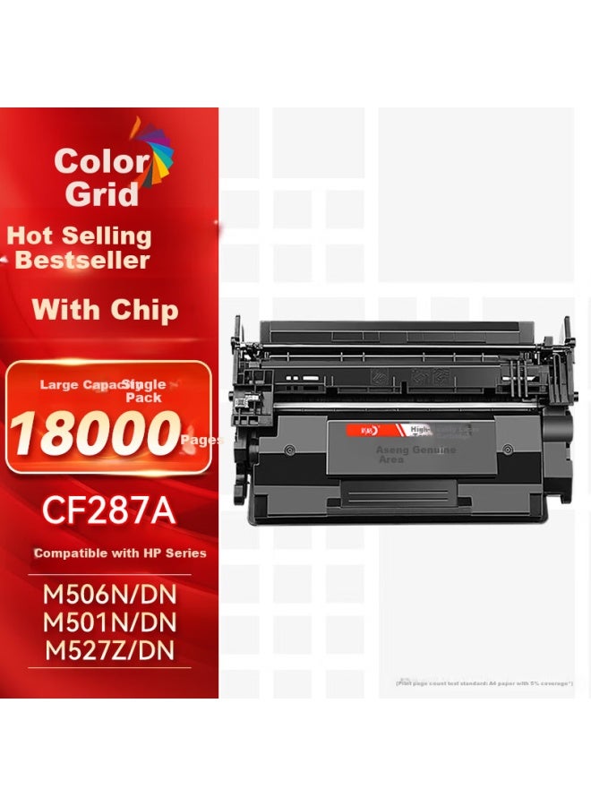 Color Grid Cf287a High Capacity Toner Cartridge Compatible With Hp M506dn M506n M506x M501 M527z M527dn M527f M527c 87x Printer Cartridge 87a Toner Cartridge - Image 1