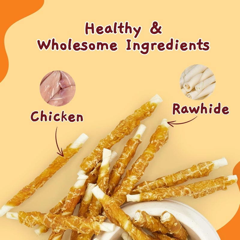 Jungle Calling Dog Treats, Chicken Wrapped Rawhide Sticks Dog Chews, Rawhide Chewy Training Snacks for Small, Medium & Large Dogs, 2 lbs (3 Packs) - Image 3
