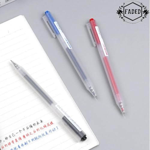 Faded 0.5mm Blue Gel Pen Set – Smooth Writing Click Mechanism Pens with Quick Dry Ink, Comfortable Grip, Professional Office Pens for School, College, Exam, Journaling (6 Piece) - Image 5