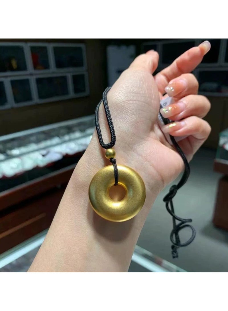 سيمهو سلسال نسائي أنيق مصنوع من الاستانلس ستيل بخيط أسود مع لون ذهبي مميز - Image 3