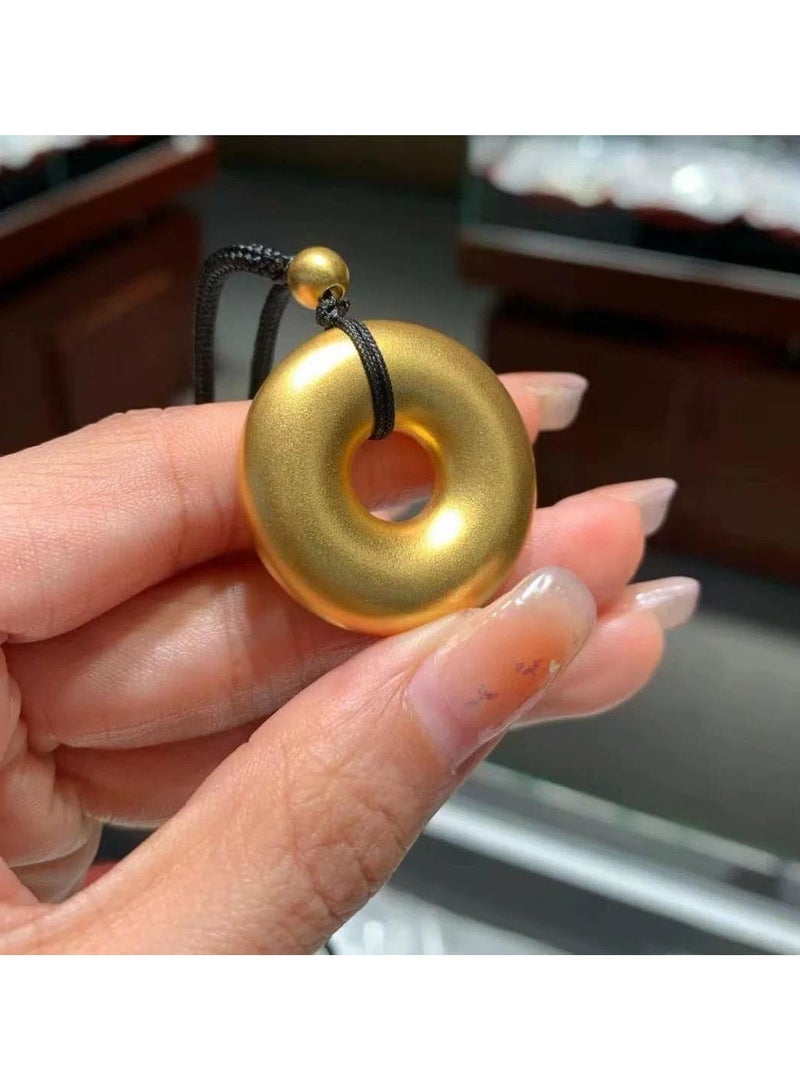 سيمهو سلسال نسائي أنيق مصنوع من الاستانلس ستيل بخيط أسود مع لون ذهبي مميز - Image 4