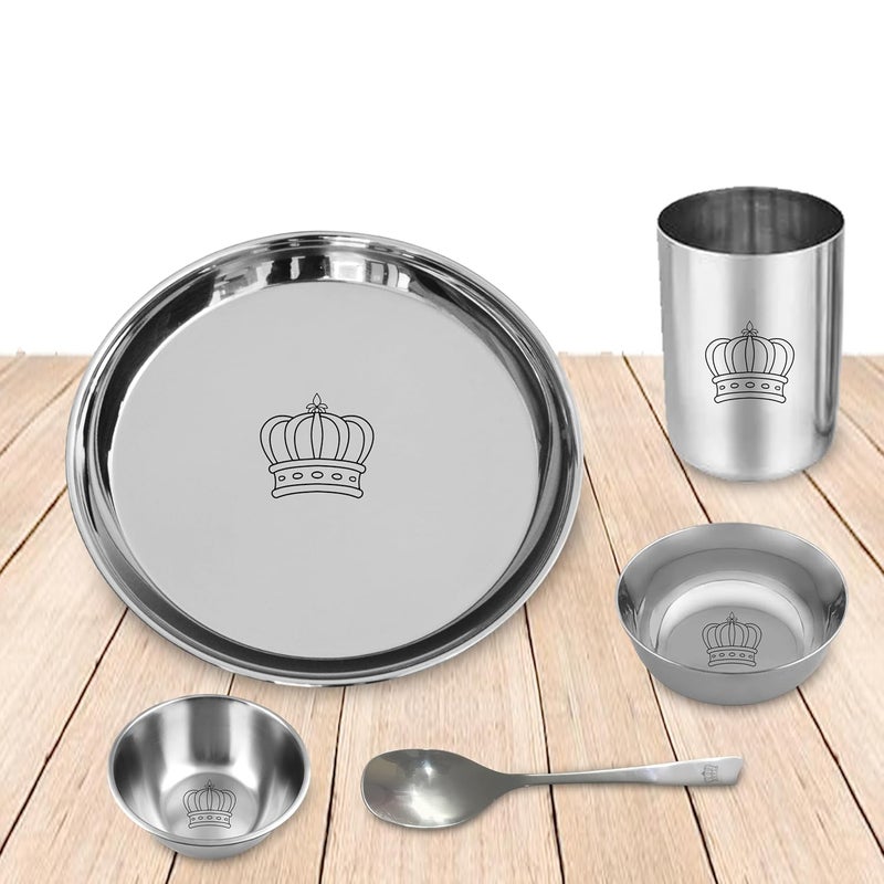 Savri Kids Meal Set – Cartoon Character Design for Boys & Girls – Best Gift for Birthdays, Return Gifts, Festivals & Special Occasions –Kids' Mealtime Fun (King Crown) - Image 1