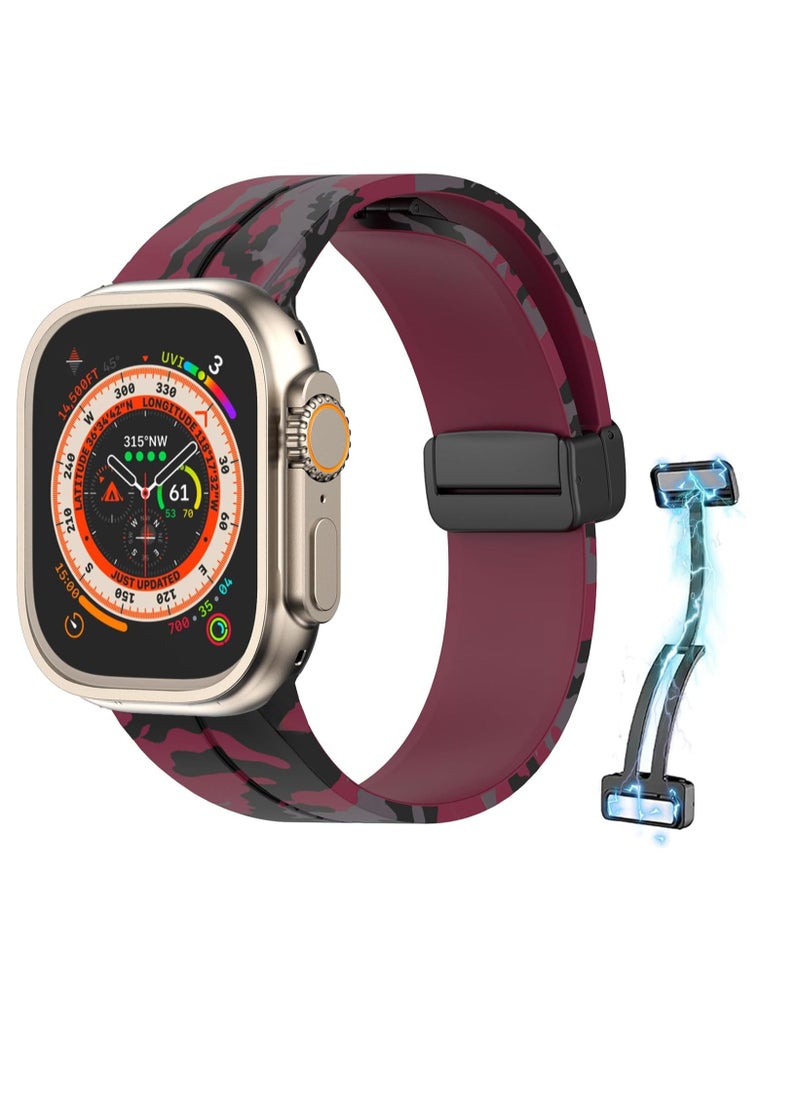 Generic - Silicone Magnetic Strap for Apple Watch Ultra Band 49mm 45mm 44mm 42mm Men/Women, Soft Sport Silicone Replacement Wristband Strap for iwatch Series 9/8/7/6/5/4/3/2/SE/Ultra2 - Image 1