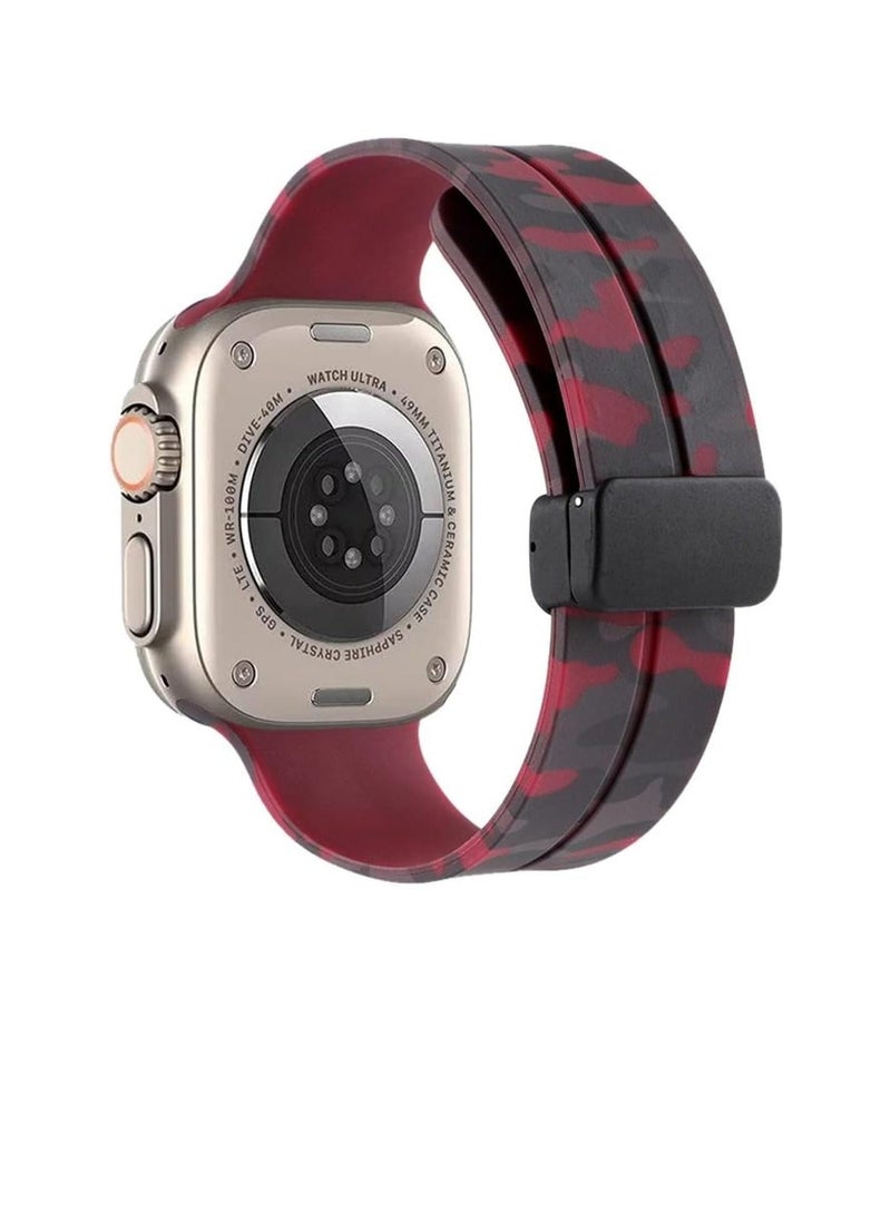 Generic - Silicone Magnetic Strap for Apple Watch Ultra Band 49mm 45mm 44mm 42mm Men/Women, Soft Sport Silicone Replacement Wristband Strap for iwatch Series 9/8/7/6/5/4/3/2/SE/Ultra2 - Image 1