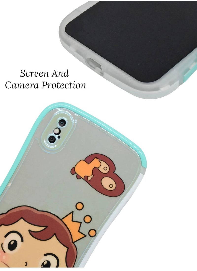 Houmt - iPhone X Case Cover with Cute Cartoon Design Tough Phone Case Shockproof Protective TPU Compatible with Apple iPhone X/XS Cover - Image 1