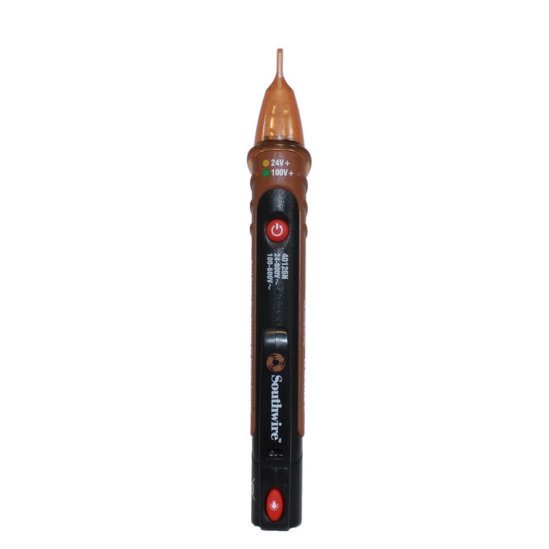 Southwire 40126N NCV Non-Contact Voltage Dual Range Pen Type Detector with Flashlight; 24-600V AC - Image 1