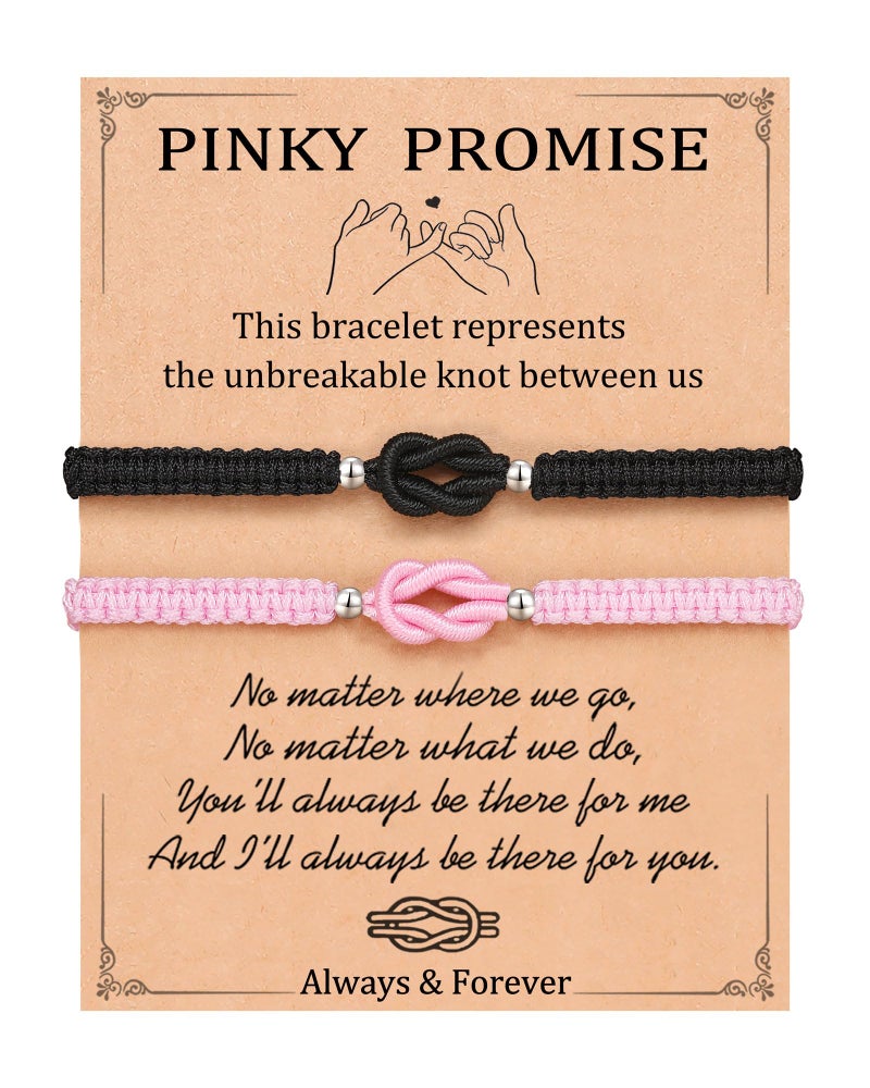 UNGENT THEM Valentines Day Gifts for Him Her Boyfriend Girlfriend Birthday Matching Couples Bracelets Pinky Promise Long Distance Relationship Romantic I Love You His Hers Gifts Women Men Christmas - Image 1