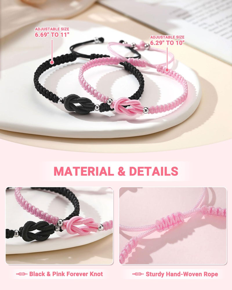 UNGENT THEM Valentines Day Gifts for Him Her Boyfriend Girlfriend Birthday Matching Couples Bracelets Pinky Promise Long Distance Relationship Romantic I Love You His Hers Gifts Women Men Christmas - Image 4