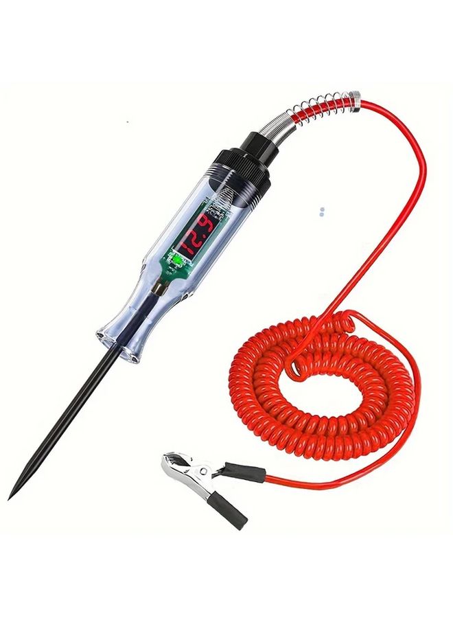 Digital Circuit Tester Pen 6 24V DC Automotive Electrical Test Tool with LCD Display Heavy Duty Black - Image 1