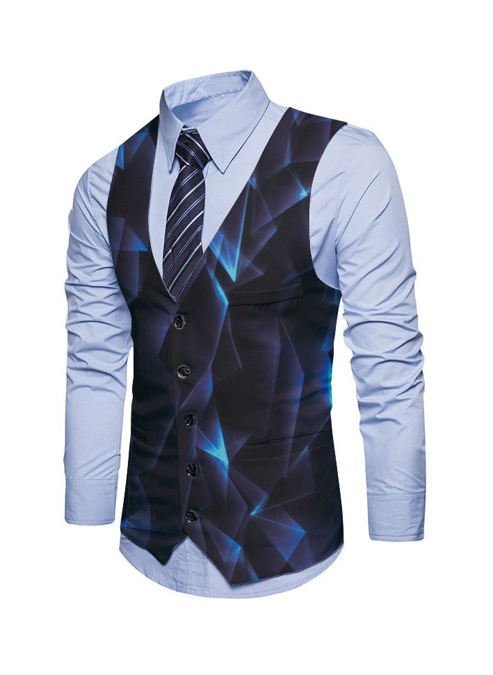 KUYING New Fashionable Personalized Printed Men's Suit Vest  - Image 1