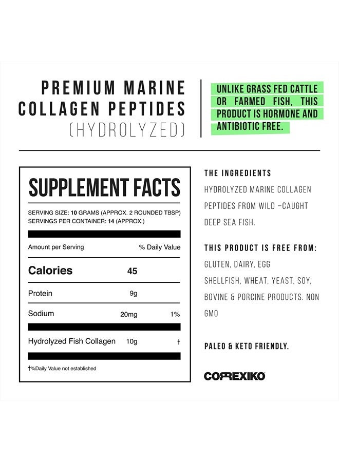 CORREXIKO Hydrolyzed Marine Collagen Peptides Powder. Canadian Wild-Caught Fish Skin(Not Scales)-Colageno Hidrolizado en Polvo- Vital Protein Supplement for Skin, Hair, Joints and Digestion- Marine Powder (5oz) - Image 3