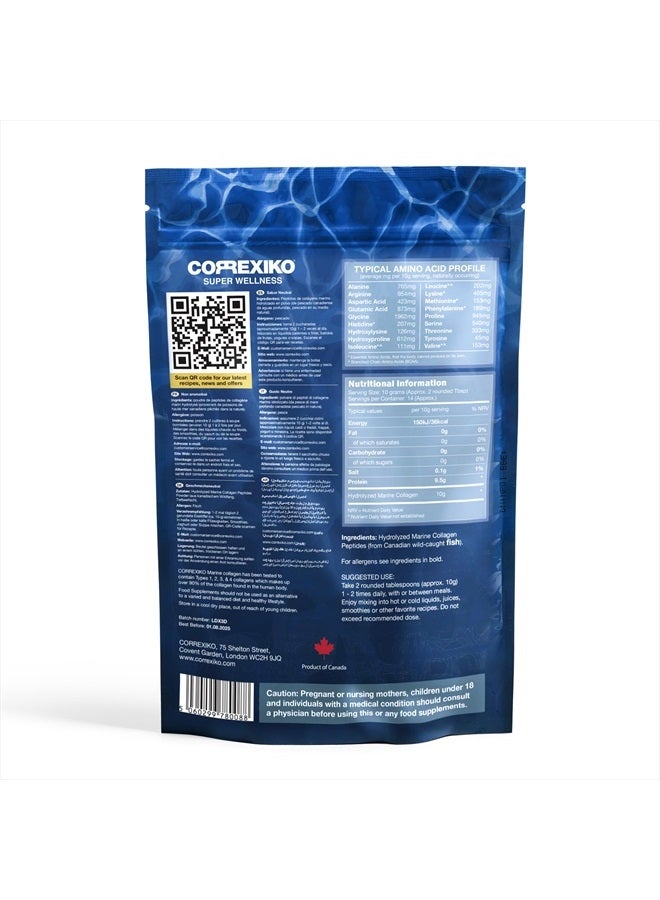 CORREXIKO Hydrolyzed Marine Collagen Peptides Powder. Canadian Wild-Caught Fish Skin(Not Scales)-Colageno Hidrolizado en Polvo- Vital Protein Supplement for Skin, Hair, Joints and Digestion- Marine Powder (5oz) - Image 2