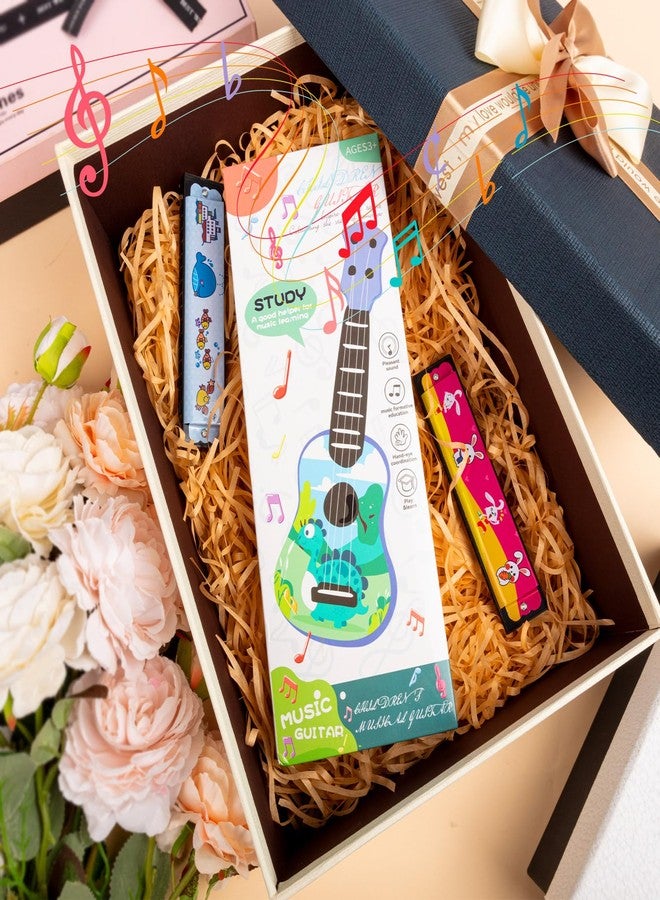 KFPPLXQ Mini Guitar 10 Inch Musical Toy Guitar Classical Toddler Ukulele with 2 Extra Mini Harmonica 16 Holes and 2 Kids Party Favor (Dinosaur) - Image 5